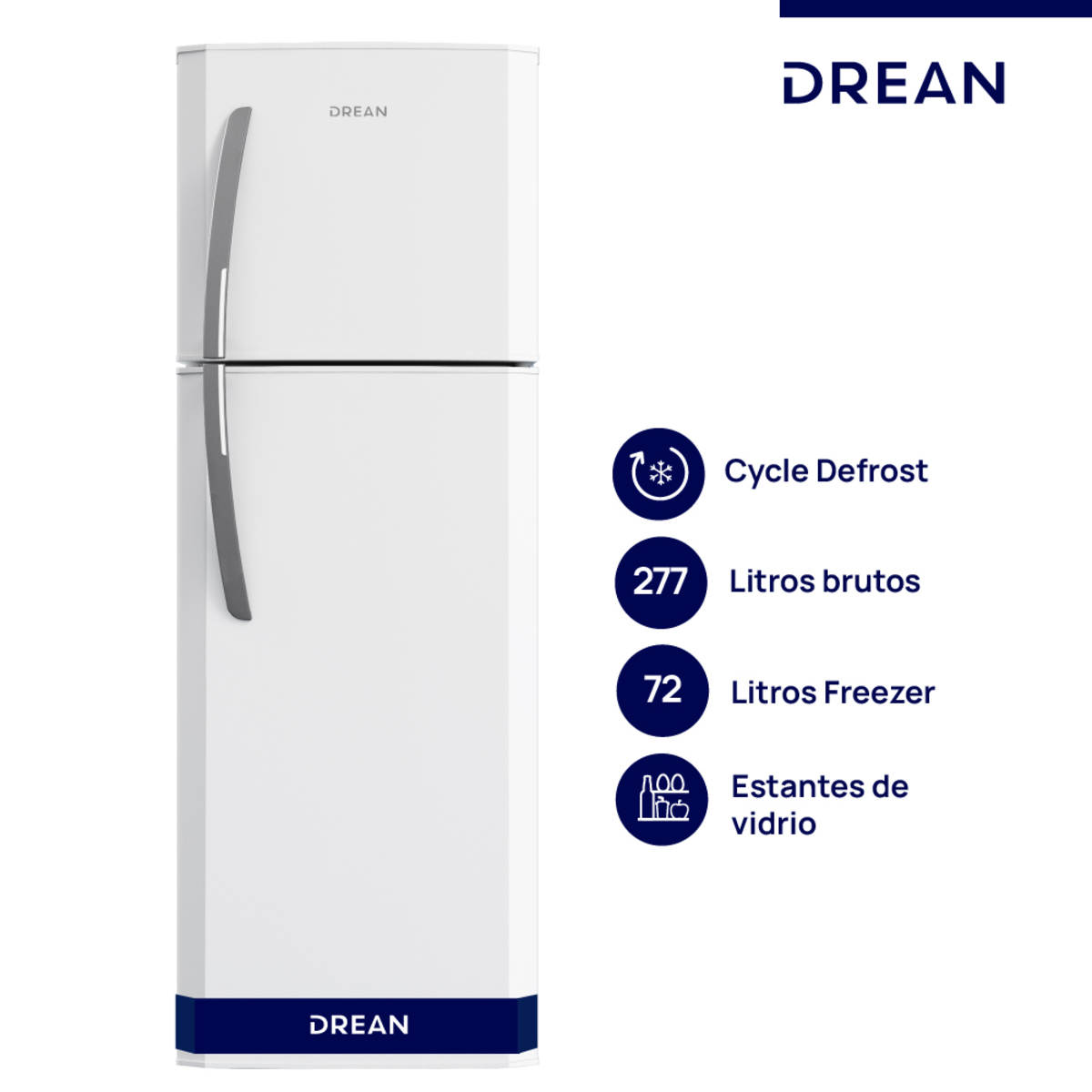 Heladera Heladera con freezer Cíclica 277 L Blanca Drean - HDR280F50B ...