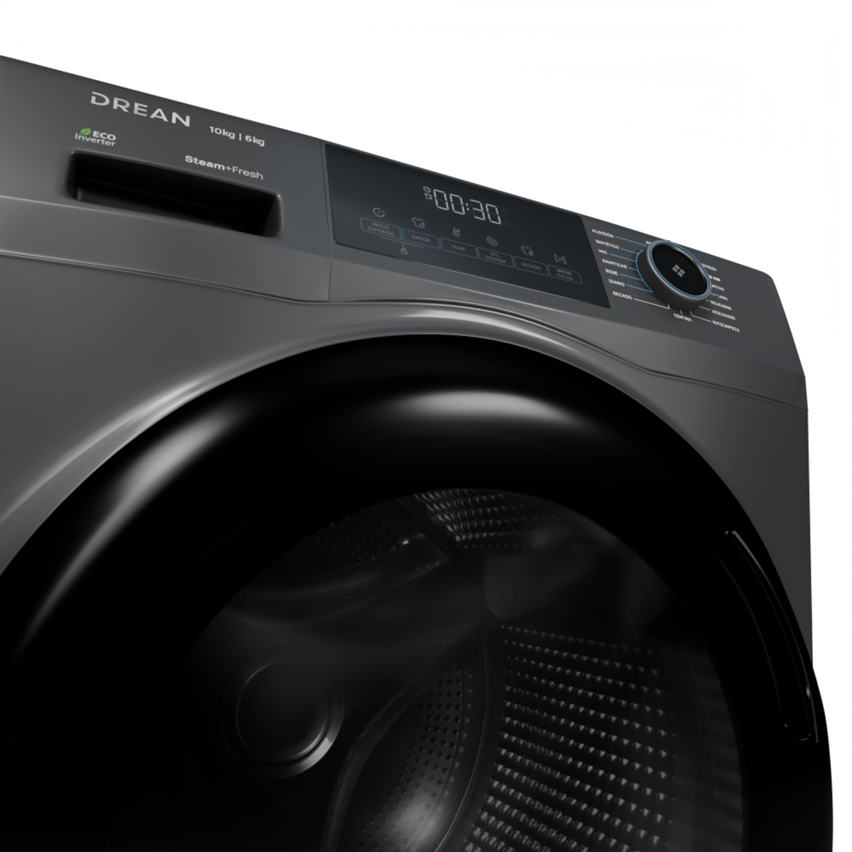 Lavar Ropa Dream Lavasecarropas Carga Frontal Ecoinverter 10 Kg Gris Drean ...