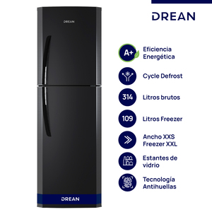 Heladera con freezer Cíclica 314 L Black Steel Drean - HDR320F50N Heladera con freezer Cíclica 314 L Black Steel Drean - HDR320F50N
