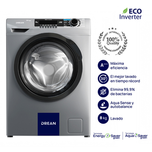 Lavarropas Carga Frontal Ecoinverter 8 Kg Gris Drean - LFDR0814SG0 Lavarropas Carga Frontal Ecoinverter 8 Kg Gris Drean - LFDR0814SG0