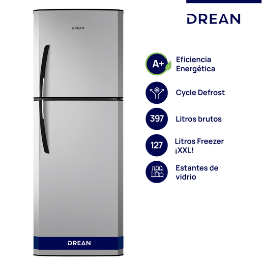 Heladera con freezer Cíclica 397 L Silver Drean - HDR400F30S Heladera con freezer Cíclica 397 L Silver Drean - HDR400F30S