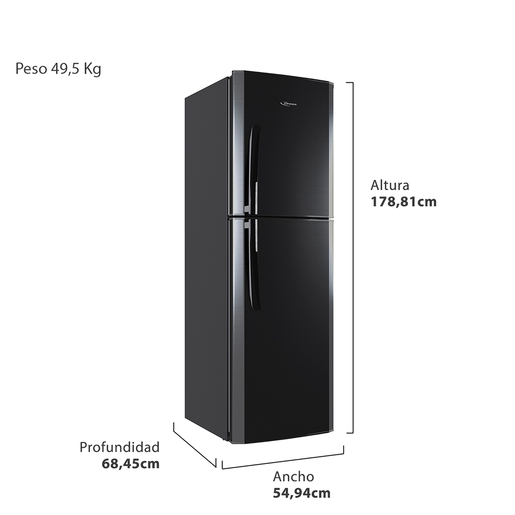 Heladera con freezer Cíclica 314 L Black Steel Drean - HDR320F00N
