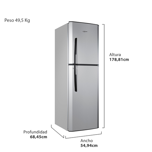 Heladera con freezer Cíclica 314 L Gris Aluminium Drean - HDR320F00S