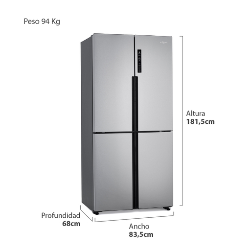 Heladera No Frost Ecoinverter T-Door 516 L Inox Drean - DTP458BKRSS0