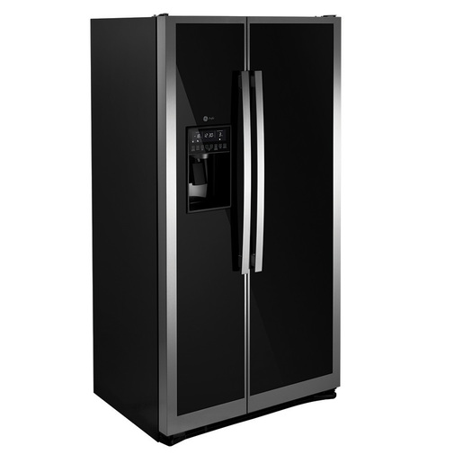 Heladera SBS con freezer no frost 635L Vidrio Negro GE Appliances - PKPN3FFGFBN