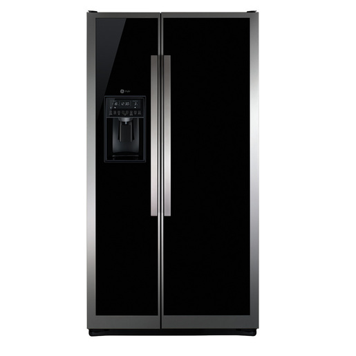 Heladera SBS con freezer no frost 635L Vidrio Negro GE Appliances - PKPN3FFGFBN