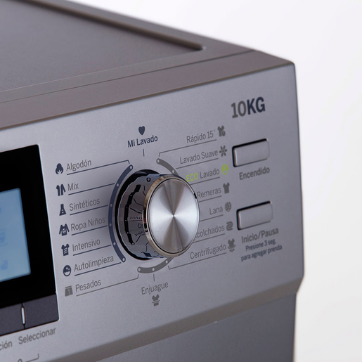 Lavarropas 10 kg Silver GE Appliances - LVGE10E16M