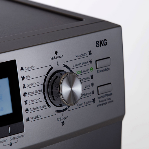 Lavarropas 8 kg Silver GE Appliances - LVGE18E14M
