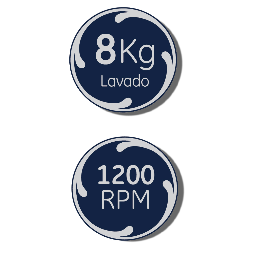 Capacidad 8 Kg con 1200 RPM Capacidad 8 Kg con 1200 RPM