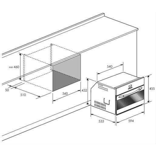 Horno Eléctrico Empotrable a Vapor 60 CM Inoxidable GE Appliances - HVGP4561YI
